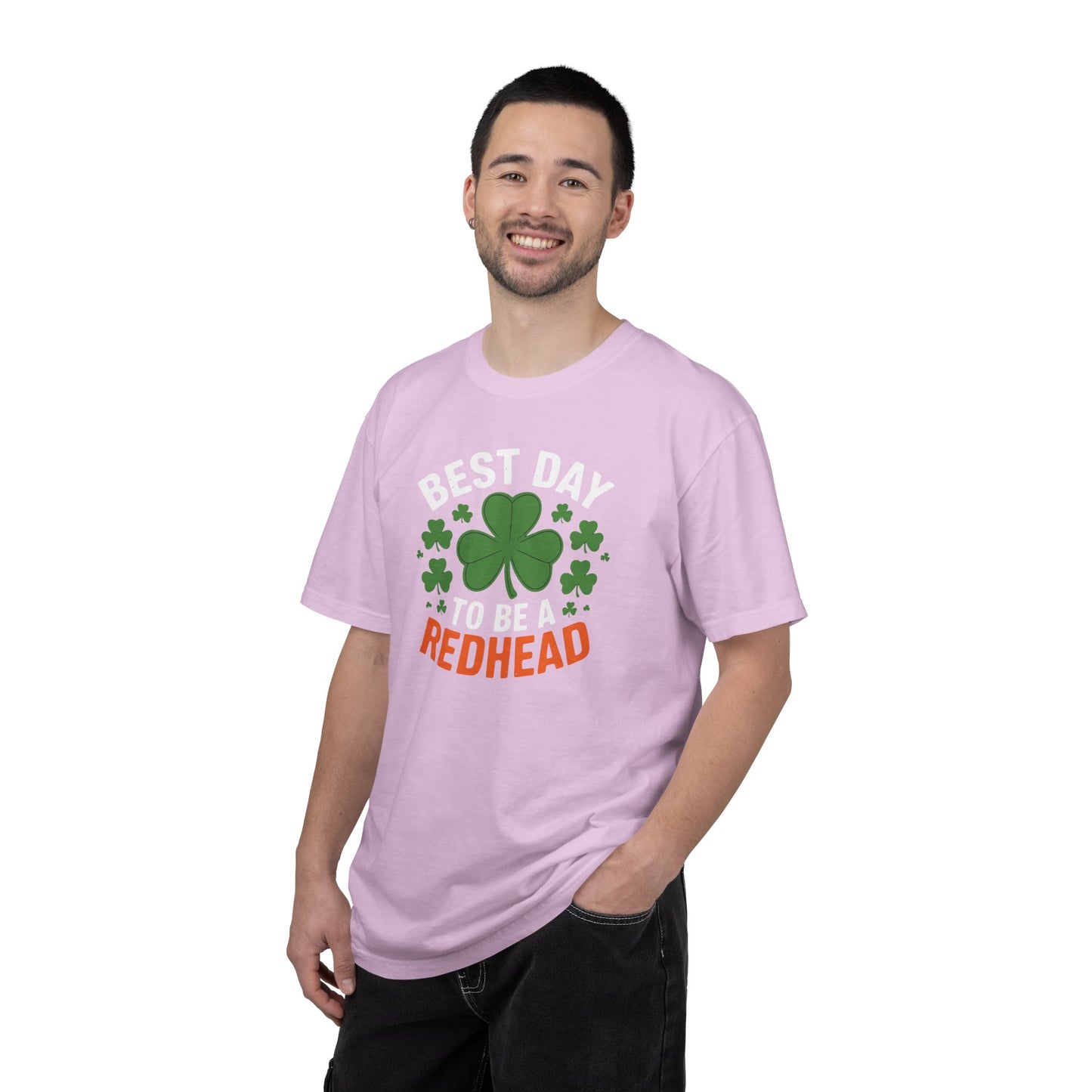 Best Day to Be a Redhead T-Shirt — St. Patrick’s Day Redhead Tee with Shamrock
