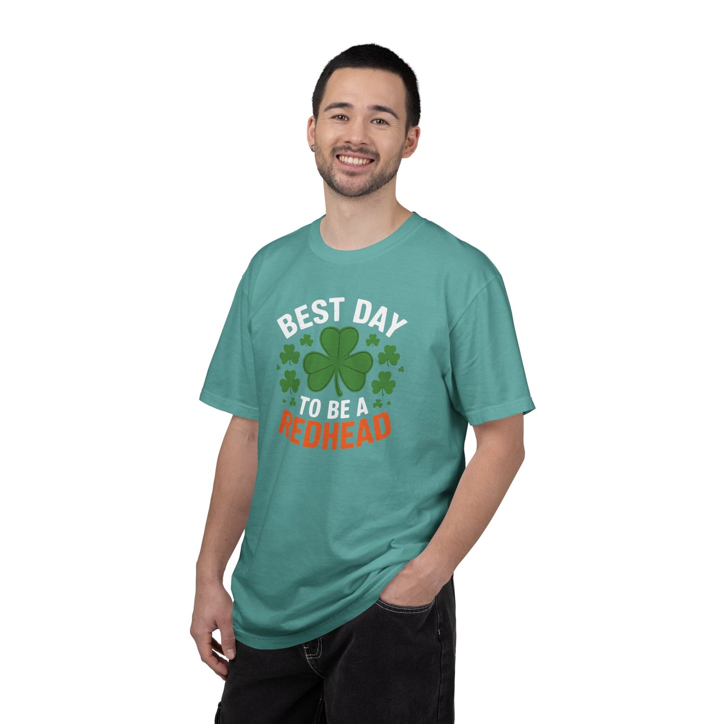 Best Day to Be a Redhead T-Shirt — St. Patrick’s Day Redhead Tee with Shamrock
