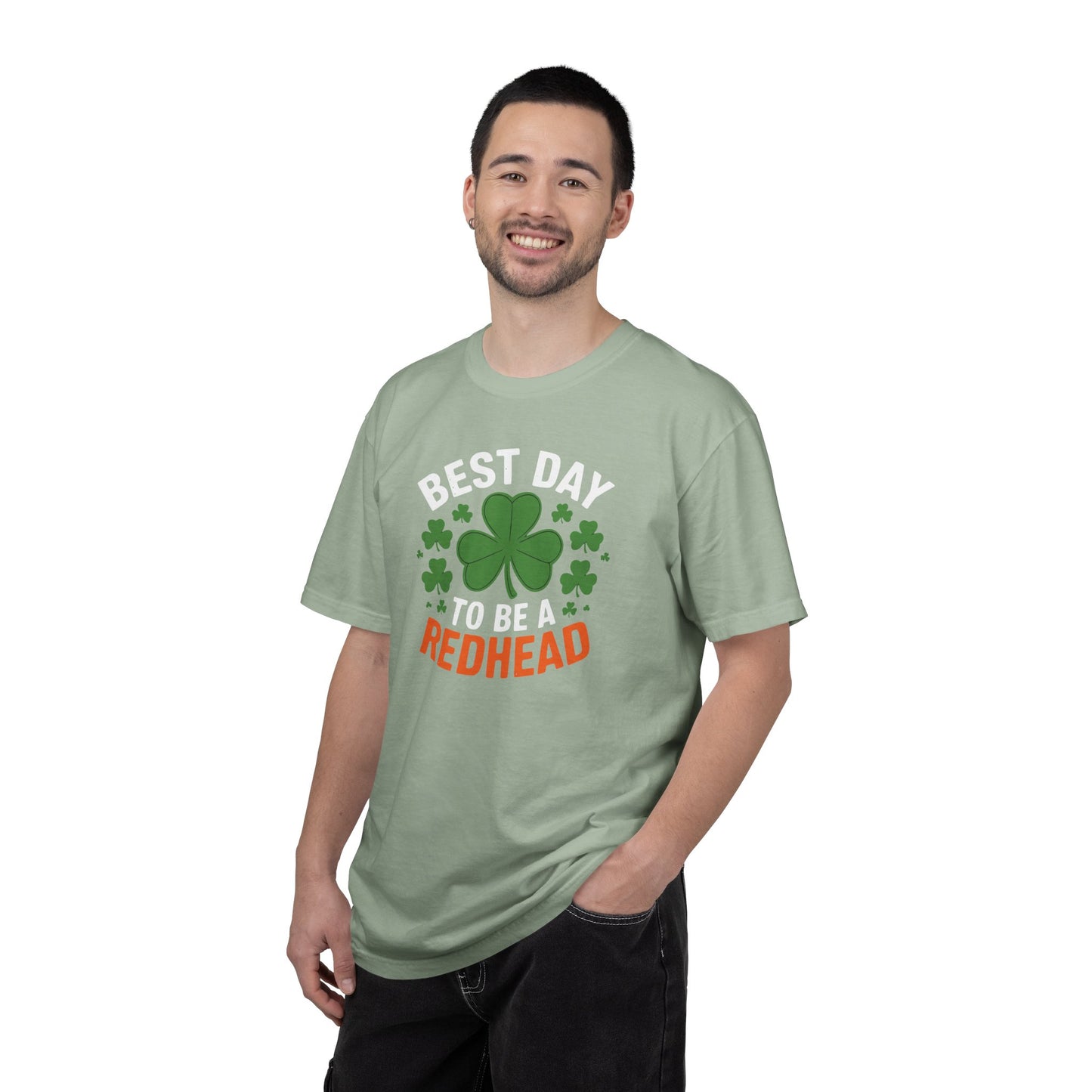 Best Day to Be a Redhead T-Shirt — St. Patrick’s Day Redhead Tee with Shamrock