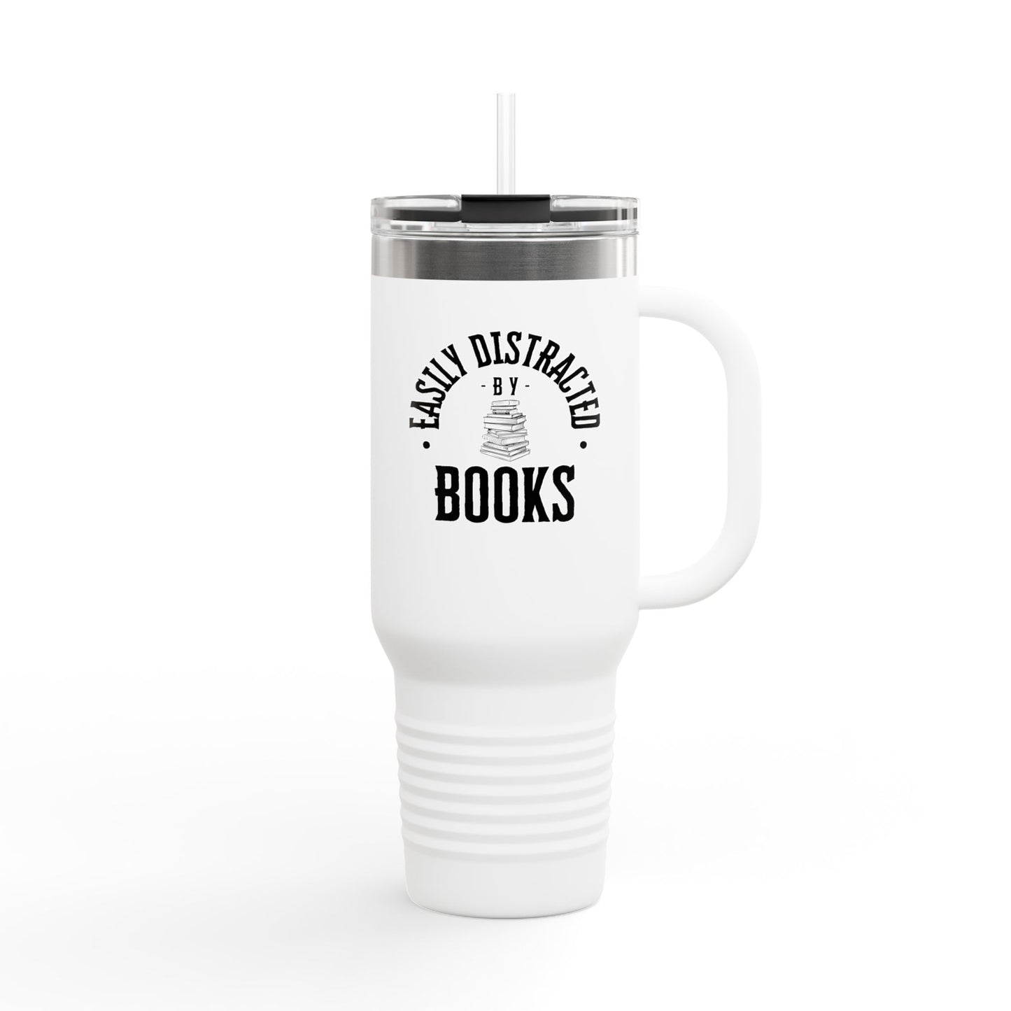 Easily Distracted By Books 40oz Insulated Travel Mug