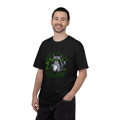 Raccoon Charm T-Shirt — Who Needs Luck With All This Charm St. Patrick’s Tee