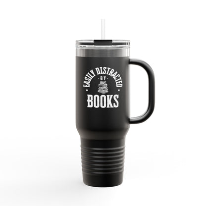 Easily Distracted By Books 40oz Insulated Travel Mug