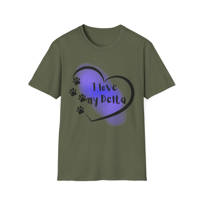 Delta Pup T-Shirt — "I Love My Delta" Pup Life Design