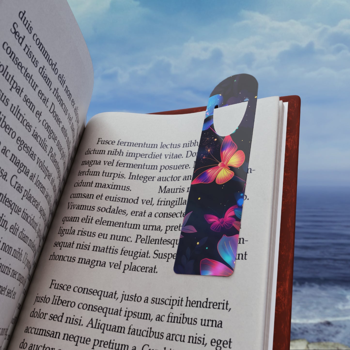 Butterfly Night Magnetic Bookmark — Colorful Floral Reading Clip