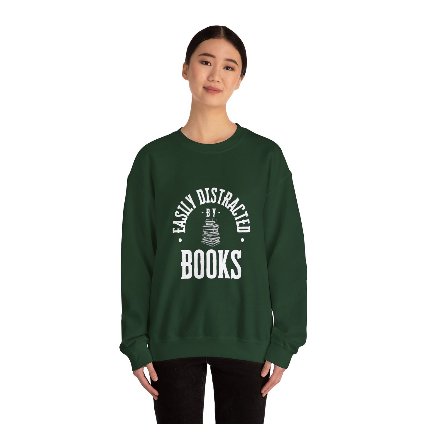 Easily Distracted by Books Crewneck Sweatshirt