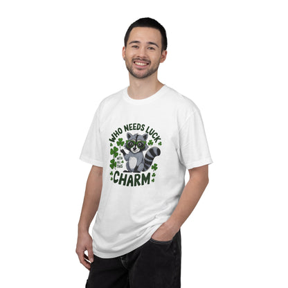 Raccoon Charm T-Shirt — Who Needs Luck With All This Charm St. Patrick’s Tee