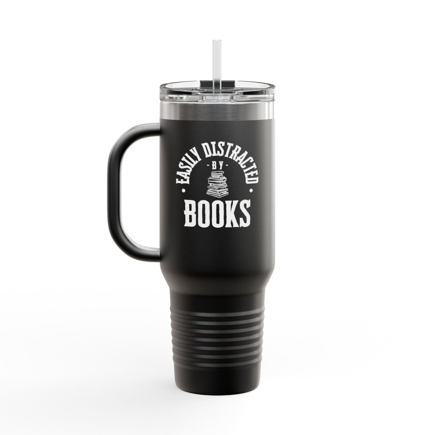 Easily Distracted By Books 40oz Insulated Travel Mug