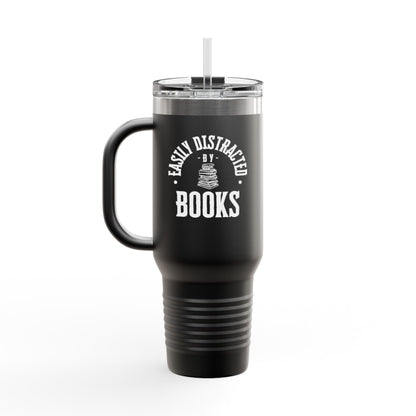 Easily Distracted By Books 40oz Insulated Travel Mug