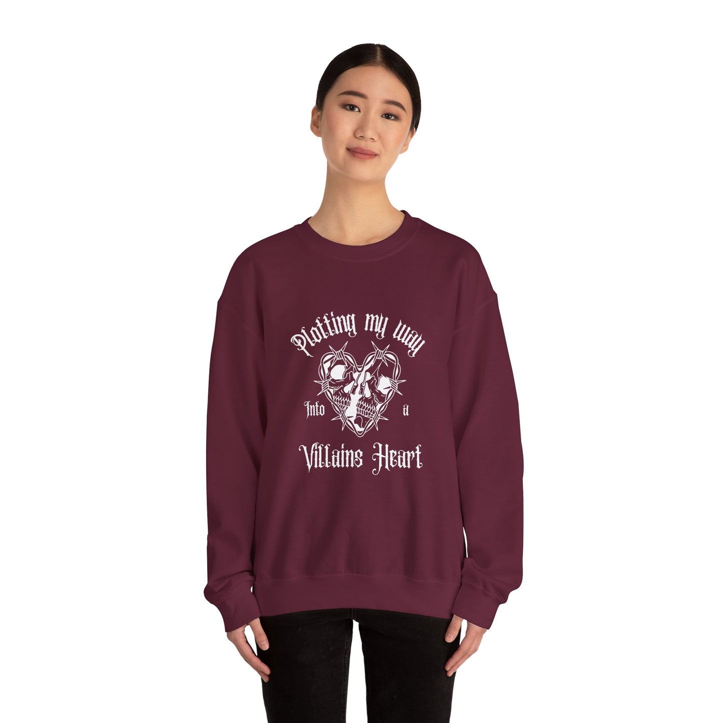 Plotting My Way Into a Villain's Heart Crewneck Sweatshirt