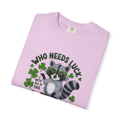 Raccoon Charm T-Shirt — Who Needs Luck With All This Charm St. Patrick’s Tee