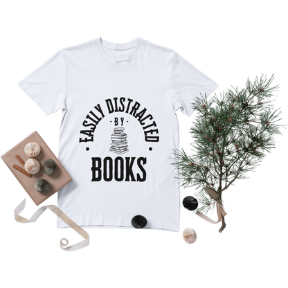 Easily Distracted By Books Graphic Tshirt