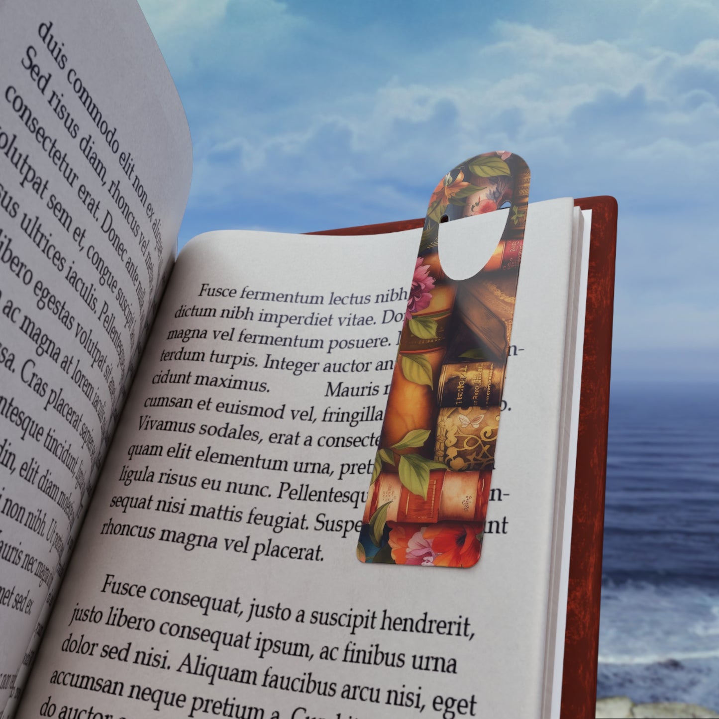 Floral Vintage Books Metal Bookmark — Cozy Library Reading Clip