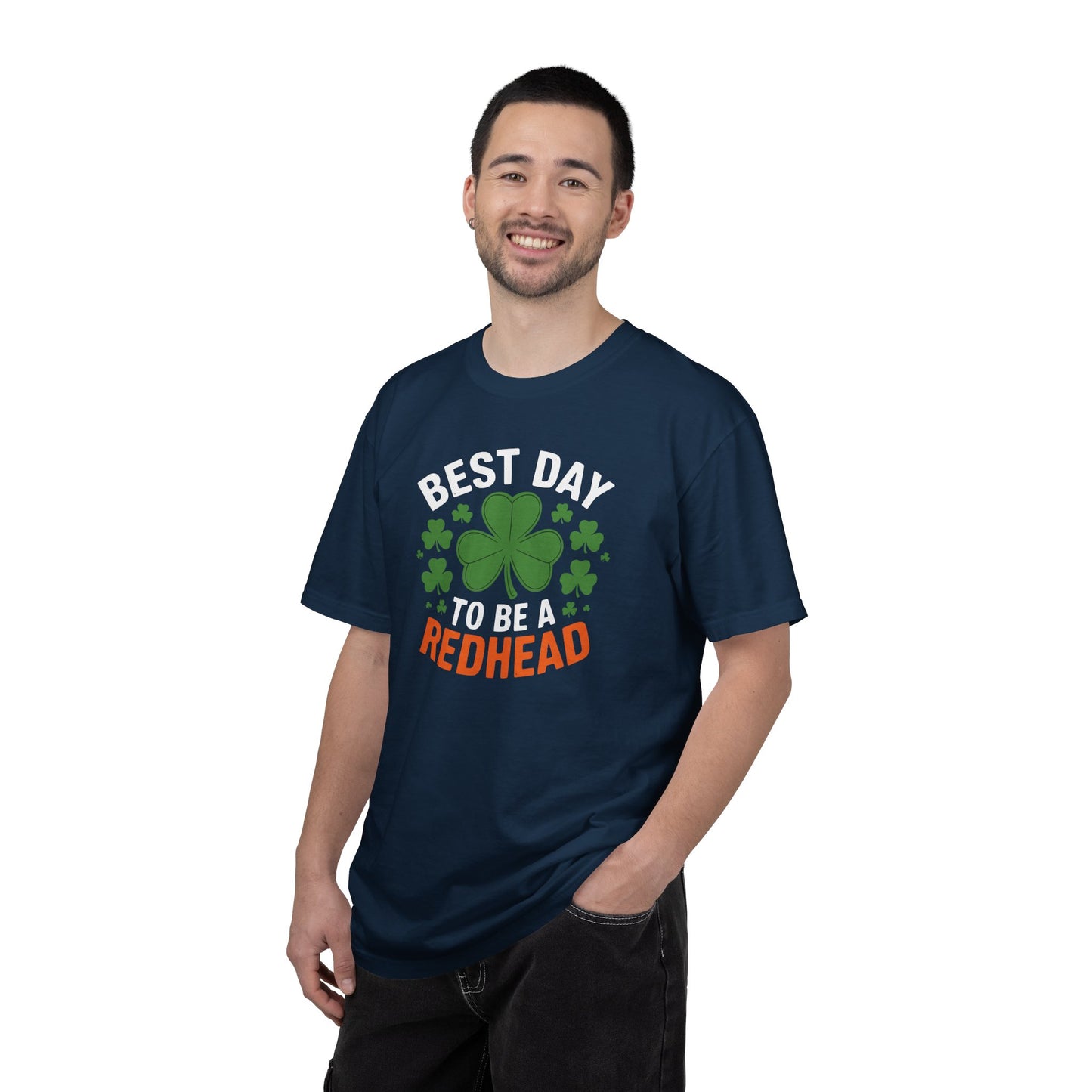 Best Day to Be a Redhead T-Shirt — St. Patrick’s Day Redhead Tee with Shamrock