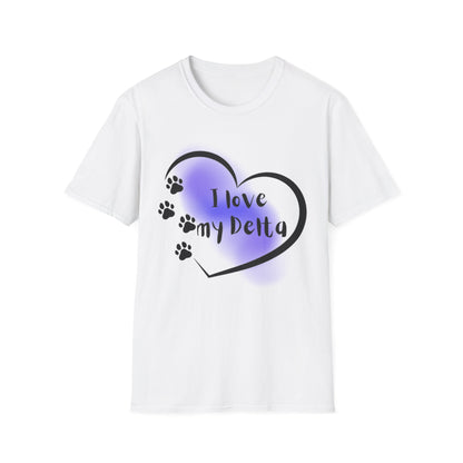 Delta Pup T-Shirt — "I Love My Delta" Pup Life Design