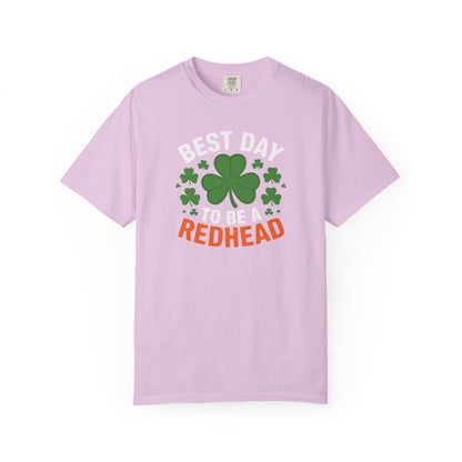 Best Day to Be a Redhead T-Shirt — St. Patrick’s Day Redhead Tee with Shamrock