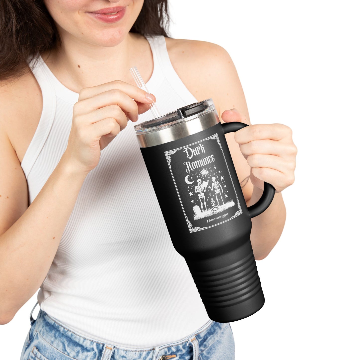Dark Romance I Have No Triggers 40oz Insulated Travel Mug