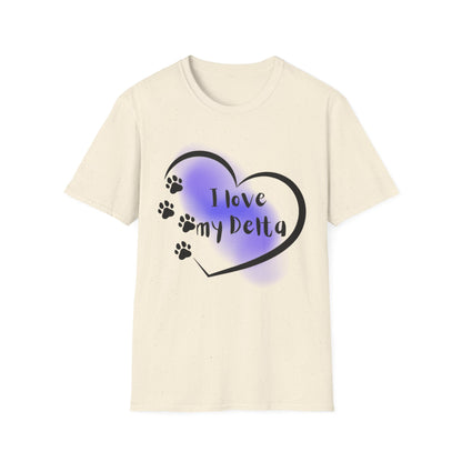 Delta Pup T-Shirt — "I Love My Delta" Pup Life Design