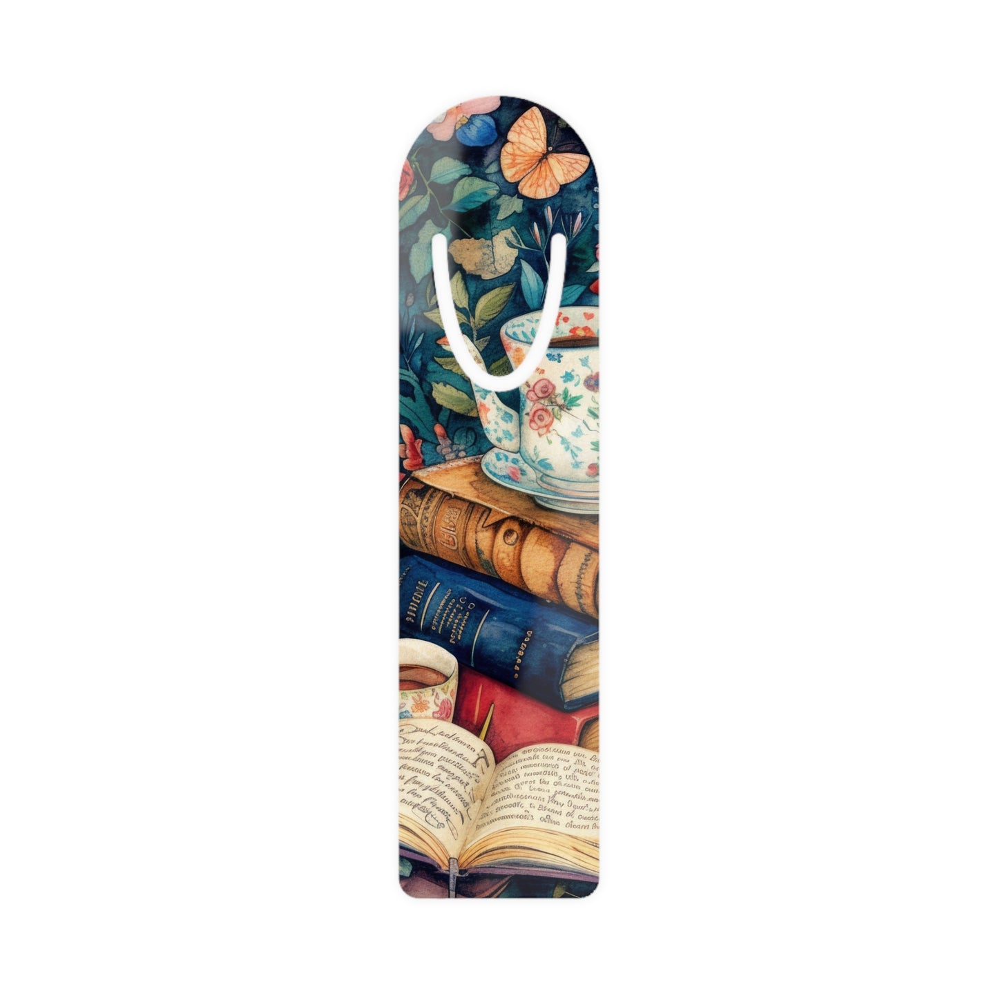 Tea & Tales Bookmark — Floral Vintage Books Reading Clip