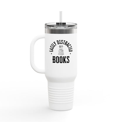 Easily Distracted By Books 40oz Insulated Travel Mug