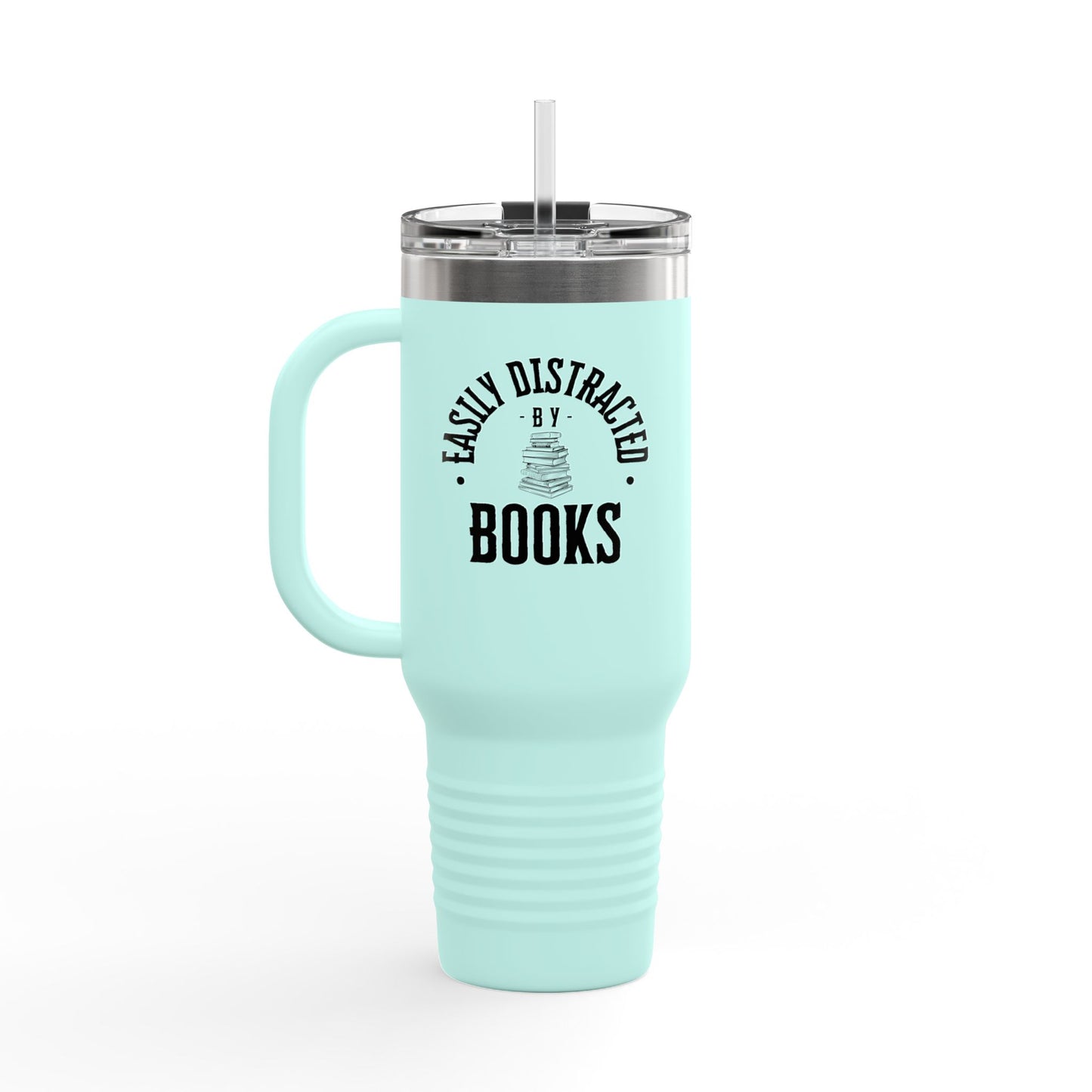 Easily Distracted By Books 40oz Insulated Travel Mug