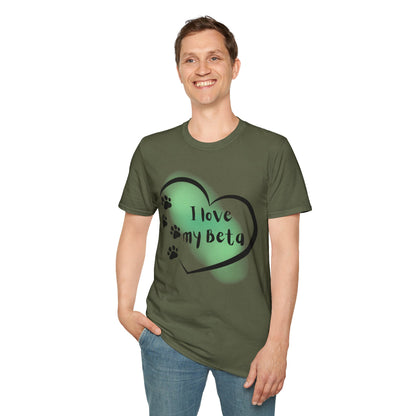 I Love My Beta T-Shirt — "I Love My Beta" Pup Life Design