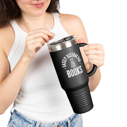 Easily Distracted By Books 40oz Insulated Travel Mug