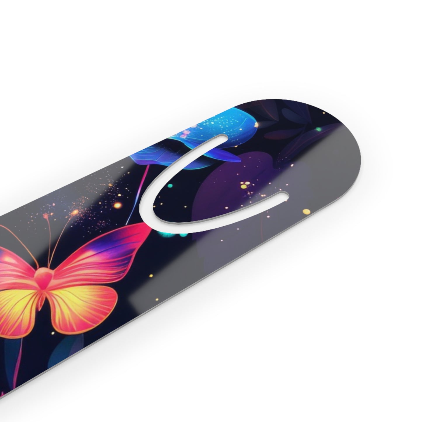 Butterfly Night Magnetic Bookmark — Colorful Floral Reading Clip