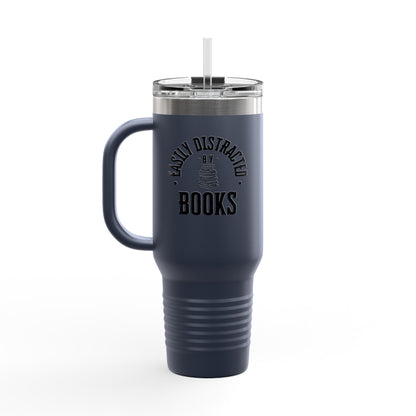Easily Distracted By Books 40oz Insulated Travel Mug