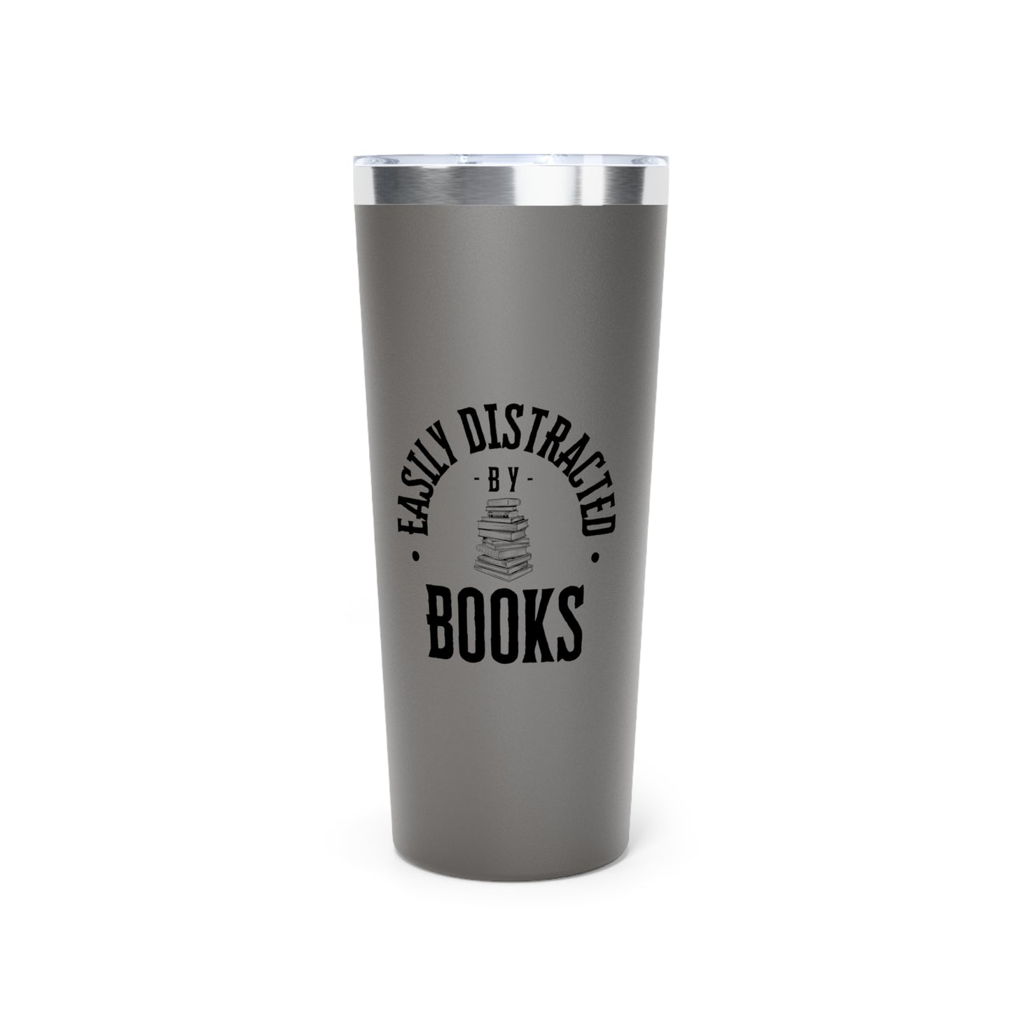 Easily Distracted By Books 22oz Black Insulated Tumbler