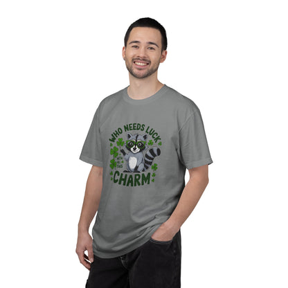 Raccoon Charm T-Shirt — Who Needs Luck With All This Charm St. Patrick’s Tee