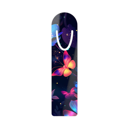 Butterfly Night Magnetic Bookmark — Colorful Floral Reading Clip