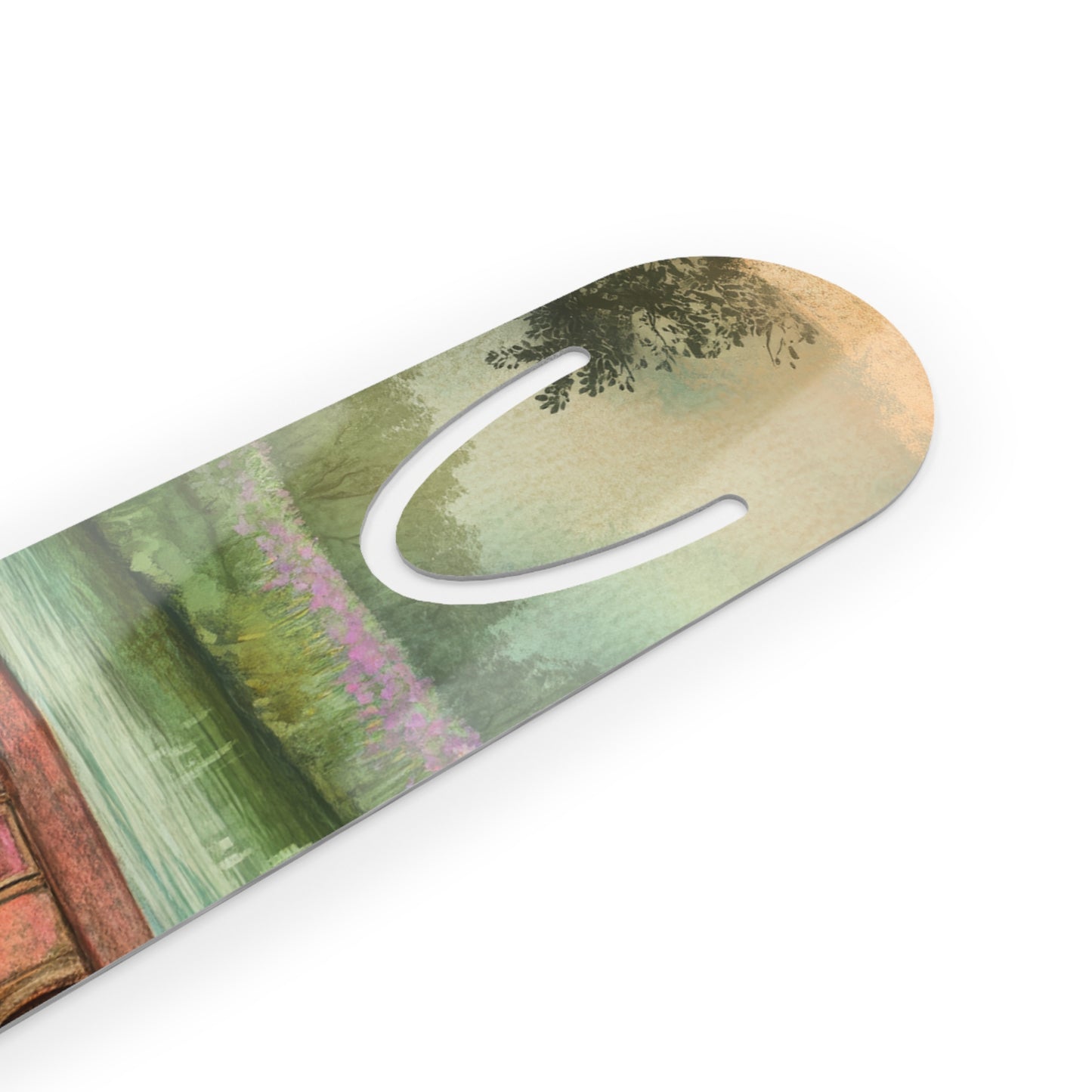 Vintage Stacked Books Bookmark — Scenic Literary Reading Clip